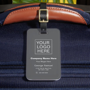 Étiquette À Bagage Logo et texte personnalisés minimalistes simples