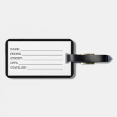 Étiquette À Bagage Logo et texte professionnels personnalisés (Dos horizontal)