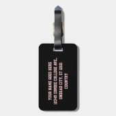 Étiquette À Bagage Logo Funny Zombie College (Dos Vertical)