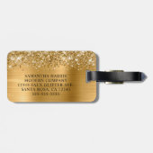 Étiquette À Bagage Logo Glittery Gold Foil (Dos horizontal)