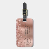 Étiquette À Bagage Logo Gold Foil Rose (Devant Vertical)