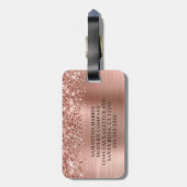 Étiquette À Bagage Logo Gold Foil Rose (Dos Vertical)