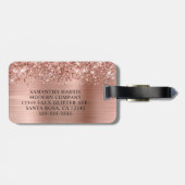 Étiquette À Bagage Logo Gold Foil Rose (Dos horizontal)