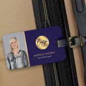 Étiquette À Bagage Logo Marine & Gold - Agent immobilier moderne Phot