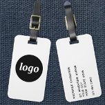 Étiquette À Bagage Logo minimaliste<br><div class="desc">Un logo simple pour votre entreprise. Remplacez le logo et les détails par le vôtre et changez la couleur arrière - plan dans l'outil de conception pour customiser. Idéal pour comme élément promotionnel à donner aux clients, aux clients et aux employés, ainsi que pour les voyages d'affaires et les foires...</div>