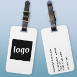 Étiquette À Bagage Logo minimaliste<br><div class="desc">Un logo simple pour votre entreprise. Remplacez le logo et les détails par le vôtre et changez la couleur arrière - plan dans l'outil de conception pour customiser. Idéal pour comme élément promotionnel à donner aux clients, aux clients et aux employés, ainsi que pour les voyages d'affaires et les foires...</div>