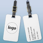 Étiquette À Bagage Logo minimaliste<br><div class="desc">Un logo simple pour votre entreprise. Remplacez le logo et les détails par le vôtre et changez la couleur arrière - plan dans l'outil de conception pour customiser. Idéal pour comme élément promotionnel à donner aux clients, aux clients et aux employés, ainsi que pour les voyages d'affaires et les foires...</div>
