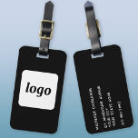 Étiquette À Bagage Logo minimaliste Black Business<br><div class="desc">Un logo simple pour votre entreprise. Remplacez le logo et les détails par le vôtre et changez la couleur arrière - plan dans l'outil de conception pour customiser. Idéal pour comme élément promotionnel à donner aux clients, aux clients et aux employés, ainsi que pour les voyages d'affaires et les foires...</div>