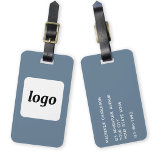 Étiquette À Bagage Logo minimaliste Dusty Blue Business<br><div class="desc">Un logo simple pour votre entreprise. Remplacez le logo et les détails par le vôtre et changez la couleur arrière - plan dans l'outil de conception pour customiser. Idéal pour comme élément promotionnel à donner aux clients, aux clients et aux employés, ainsi que pour les voyages d'affaires et les foires...</div>