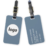Étiquette À Bagage Logo minimaliste Dusty Blue Business<br><div class="desc">Un logo simple pour votre entreprise. Remplacez le logo et les détails par le vôtre et changez la couleur arrière - plan dans l'outil de conception pour customiser. Idéal pour comme élément promotionnel à donner aux clients, aux clients et aux employés, ainsi que pour les voyages d'affaires et les foires...</div>