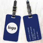 Étiquette À Bagage Logo minimaliste Promoalist Marine Blue Business<br><div class="desc">Un logo simple pour votre entreprise. Remplacez le logo et les détails par le vôtre et changez la couleur arrière - plan dans l'outil de conception pour customiser. Idéal pour comme élément promotionnel à donner aux clients, aux clients et aux employés, ainsi que pour les voyages d'affaires et les foires...</div>