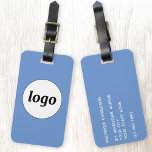 Étiquette À Bagage Logo Minimaliste Promotionnel Blue Business Brandi<br><div class="desc">Un logo simple pour votre entreprise. Remplacez le logo et les détails par le vôtre et changez la couleur arrière - plan dans l'outil de conception pour customiser. Idéal pour comme élément promotionnel à donner aux clients, aux clients et aux employés, ainsi que pour les voyages d'affaires et les foires...</div>