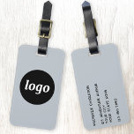 Étiquette À Bagage Logo Minimaliste Promotionnel Blue Business Brandi<br><div class="desc">Un logo simple pour votre entreprise. Remplacez le logo et les détails par le vôtre et changez la couleur arrière - plan dans l'outil de conception pour customiser. Idéal pour comme élément promotionnel à donner aux clients, aux clients et aux employés, ainsi que pour les voyages d'affaires et les foires...</div>