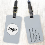 Étiquette À Bagage Logo Minimaliste Promotionnel Blue Business Brandi<br><div class="desc">Un logo simple pour votre entreprise. Remplacez le logo et les détails par le vôtre et changez la couleur arrière - plan dans l'outil de conception pour customiser. Idéal pour comme élément promotionnel à donner aux clients, aux clients et aux employés, ainsi que pour les voyages d'affaires et les foires...</div>
