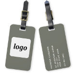 Étiquette À Bagage Logo minimaliste Sage Green Business<br><div class="desc">Un logo simple pour votre entreprise. Remplacez le logo et les détails par le vôtre et changez la couleur arrière - plan dans l'outil de conception pour customiser. Idéal pour comme élément promotionnel à donner aux clients, aux clients et aux employés, ainsi que pour les voyages d'affaires et les foires...</div>