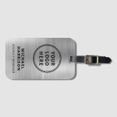 Étiquette À Bagage Logo moderne Silver Business (Devant Horizontal)