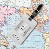 Étiquette À Bagage Logo monogramme de la société Silver