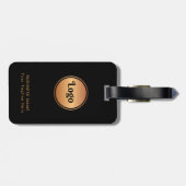 Étiquette À Bagage Logo Or & Texte Personnalisé Entreprise Marque (Dos horizontal)