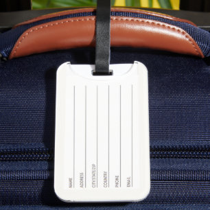 Étiquette À Bagage Logo personnalisé simple et élégant ici société g