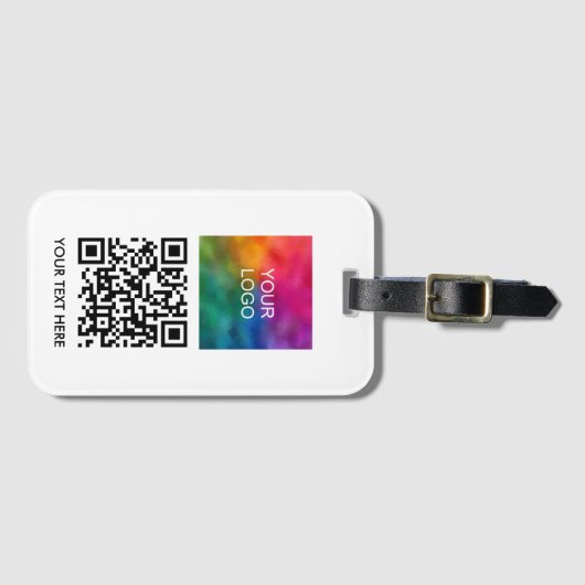 Étiquette À Bagage Logo professionnel personnalisé Code QR Code code (Devant Horizontal)