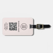 Étiquette À Bagage Logo professionnel QR Code rose (Devant horizontal)