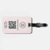 Étiquette À Bagage Logo professionnel QR Code rose (Dos horizontal)