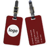 Étiquette À Bagage Logo Promotion Bourgogne Marque d'entreprise<br><div class="desc">Un logo simple pour votre entreprise. Remplacez le logo et les détails par le vôtre et changez la couleur arrière - plan dans l'outil de conception pour customiser. Idéal pour comme élément promotionnel à donner aux clients, aux clients et aux employés, ainsi que pour les voyages d'affaires et les foires...</div>