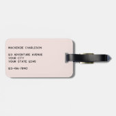 Étiquette À Bagage Logo QR Code Blush Pink Business Promotion (Dos horizontal)
