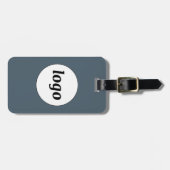 Étiquette À Bagage Logo QR Code Charcoal Gray Business Promotional (Devant horizontal)