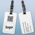 Étiquette À Bagage Logo QR Code Entreprise Promotion<br><div class="desc">Logo simple et conception de code QR pour votre entreprise. Remplacez le logo, l'URL de destination du code QR et les coordonnées du nom et de l'adresse par les vôtres - ou laissez le dos vide. Modifiez la couleur arrière - plan de l'outil de conception pour customiser. Idéal pour comme...</div>