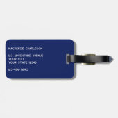 Étiquette À Bagage Logo QR Code Marine Bleu Entreprise Promotions (Dos horizontal)