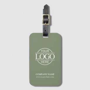 Étiquette À Bagage Logo Simple Moderne de Couleur Vert Sauge pour Ent