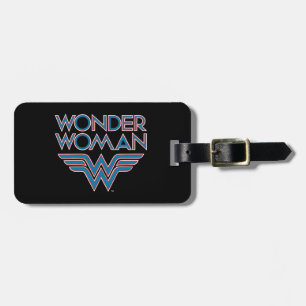 Étiquette À Bagage Logo Wonder Woman bleu et rouge Retro