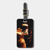 Étiquette À Bagage Logs dans la cheminée Photographie de feu chaud (Devant Vertical)