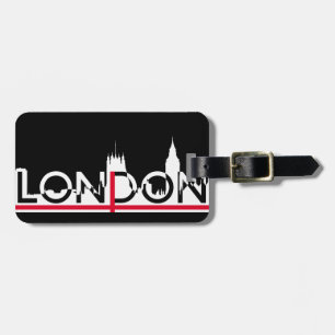 Étiquette À Bagage London silhouette and English flag