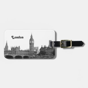 Étiquette À Bagage Londres Angleterre Royaume-Uni Skyline Gravée