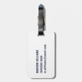 Étiquette À Bagage Londres Skyline - Aquarelle bleue (Dos Vertical)