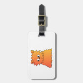 Étiquette À Bagage Long chat orange mignon de cheveux (Devant Vertical)