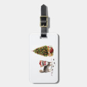 Étiquette À Bagage Long Haired Chihuahua Funny Christmas Dog Tree (Devant Vertical)