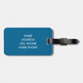 Étiquette À Bagage LongHaired TuxedoCat avec Vodka Tonic Bar Art. (Dos horizontal)