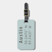 Étiquette À Bagage Longitude de la latitude Austin (Devant Vertical)