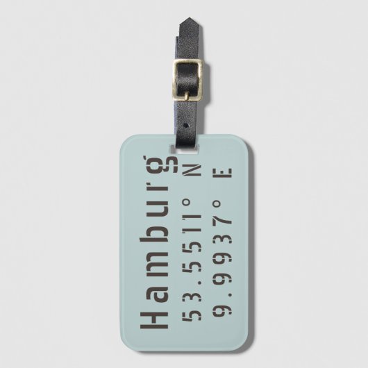 Étiquette À Bagage Longitude de la latitude de Hambourg (Devant Vertical)