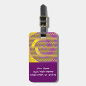 Étiquette À Bagage L'or pourpre tourbillonne motif de Chevron de (Devant Vertical)