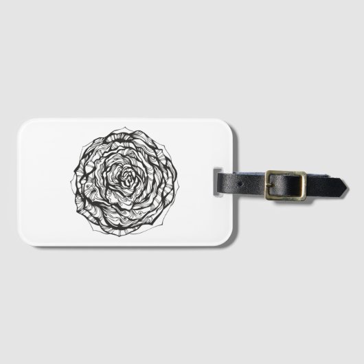 Étiquette À Bagage L'Ornamental abstrait s'est levé (Devant Horizontal)