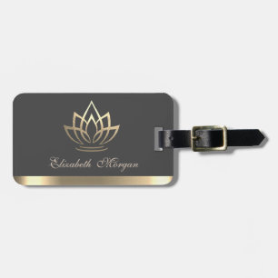 Étiquette À Bagage Lotus Doré Élégant, Yoga