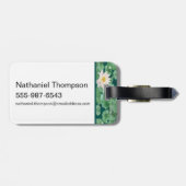 Étiquette À Bagage Lotus Lagoon Motif - Le Lotus Blanc (Dos horizontal)