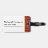 Étiquette À Bagage Lotus Luxe Tapestry Motif - Le Lotus Blanc (Dos horizontal)