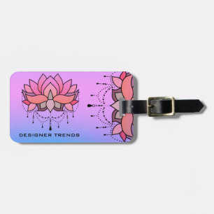 Étiquette À Bagage Lotus Personal Pink Blue Plutôt Flower Élégant