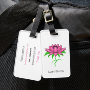 Étiquette À Bagage Lotus rose