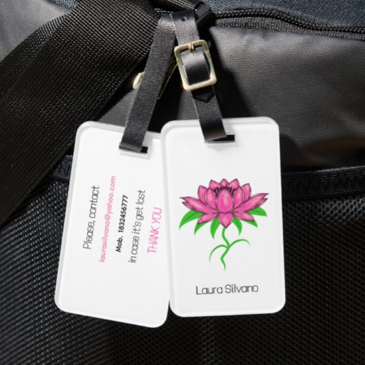 Étiquette À Bagage Lotus rose